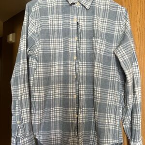 J. Crew Gray and White Plaid Button Down Shirt
